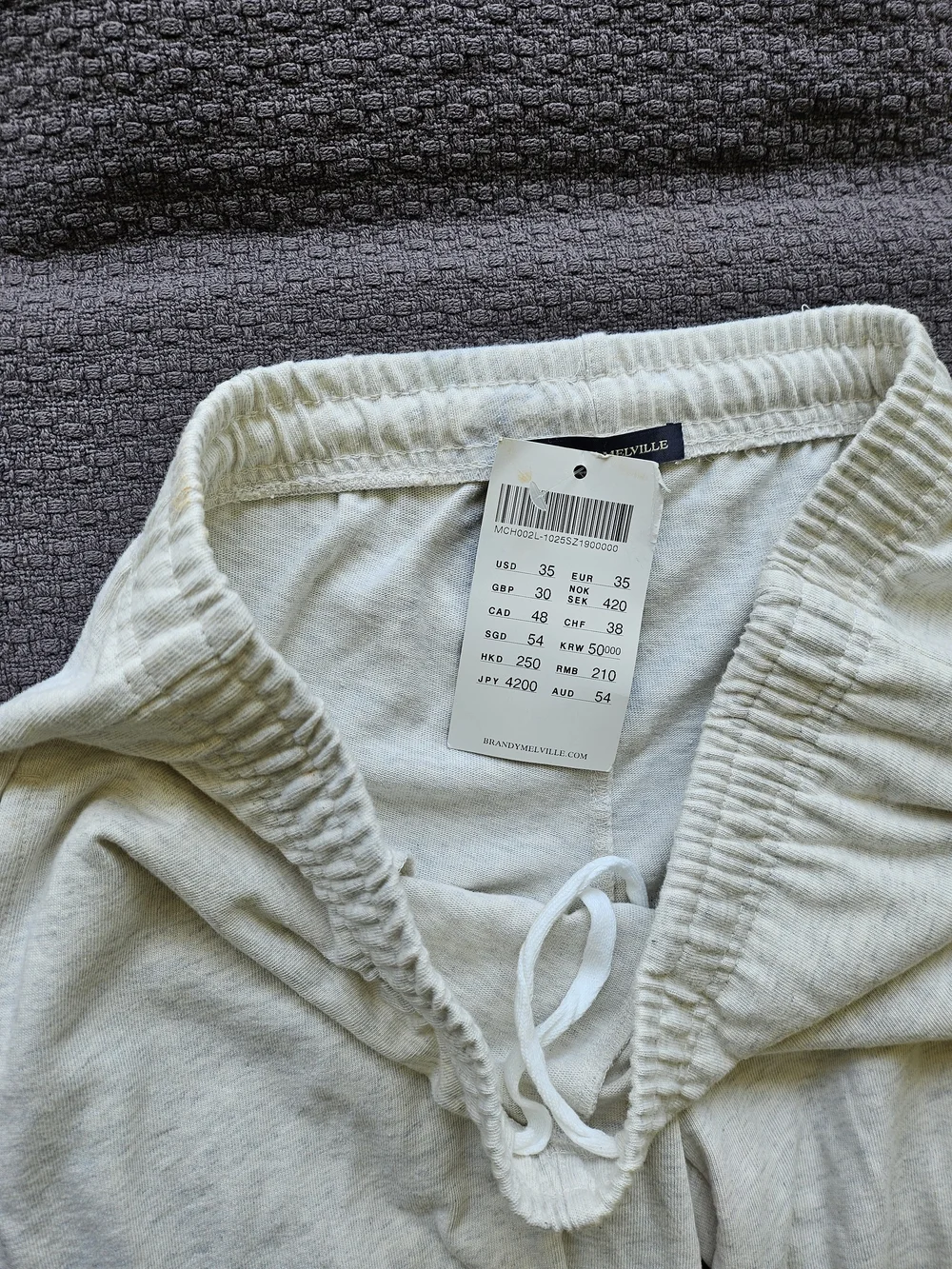 Brandy Melville Light Gray Wide-Leg Lounge Pants - Picture 3 of 4